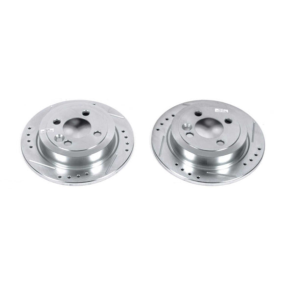 PowerStop Evolution Drilled Slotted Rotors Pair Rear For Mini Cooper