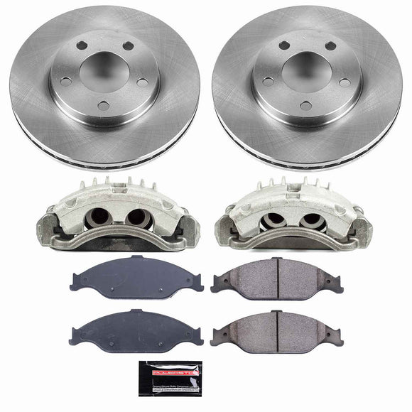 PowerStop OE Stock Replacement Low-Dust Ceramic Brake Pad, Rotor and Caliper Kit