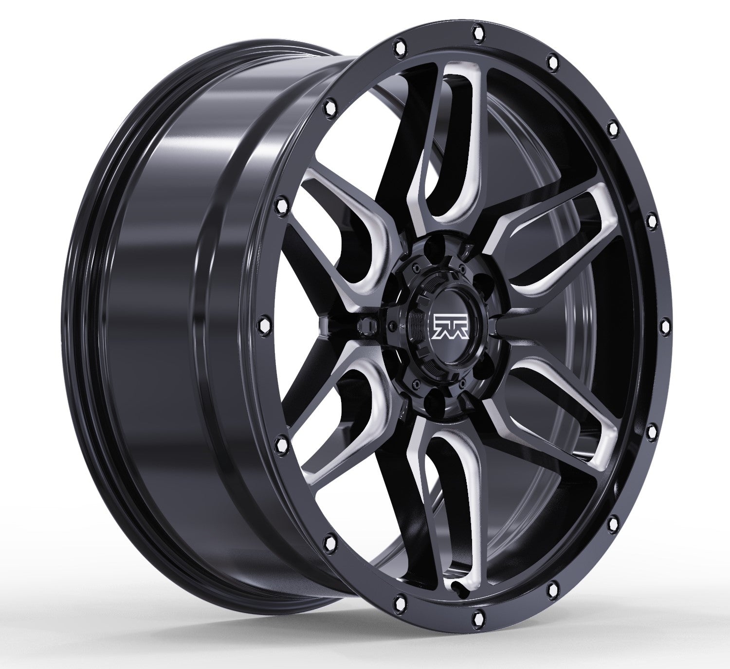 20x9 Mudder Trucker MT317 Barrier Black Milled 6x139.7 6x5.5 ET12 Wheel