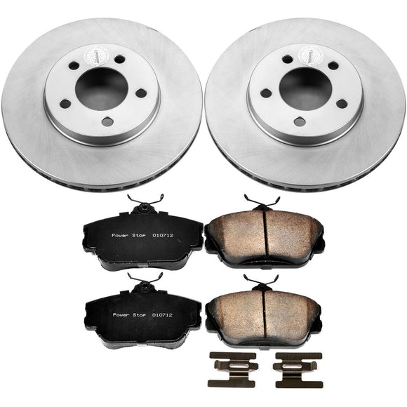 PowerStop Genuine Geomet Coated Rotor and Low-Dust Ceramic Brake Pad Kit