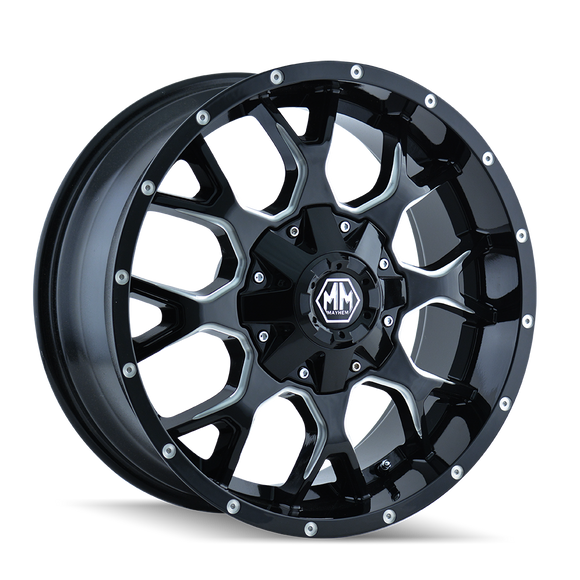 20x10 Mayhem Warrior Black-Milled Wheel/Rim 8x180 8015-2178M
