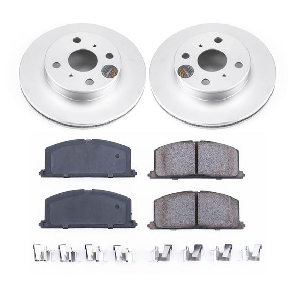 PowerStop Genuine Geomet Coated Rotor and Low-Dust Ceramic Brake Pad Kit