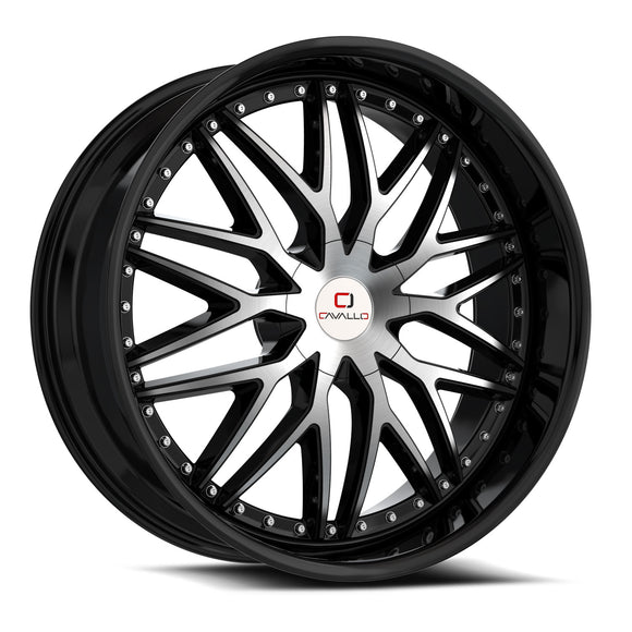 22X8.5 Cavallo CLV-46 Gloss Black Machined 5x114.3/120 ET38 wheel/rim