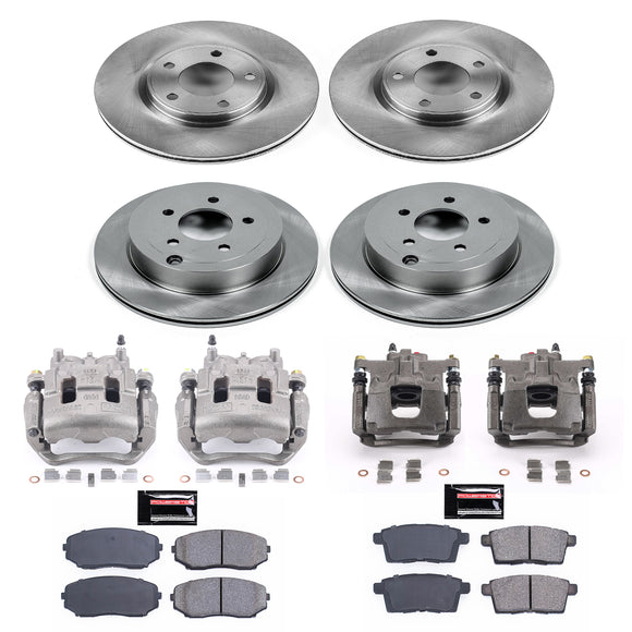 PowerStop OE Stock Replacement Low-Dust Ceramic Brake Pad, Rotor and Caliper Kit