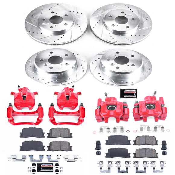 PowerStop Z23 Daily Driver Carbon-Fiber Ceramic Pads Drilled & Slotted Rotor & C