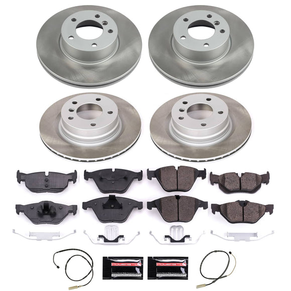 PowerStop Semi-Coated Rotor and Low-Dust Ceramic Brake Pad Kit