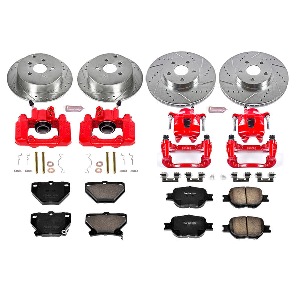 PowerStop Z23 Daily Driver Carbon-Fiber Ceramic Pads Drilled & Slotted Rotor & C