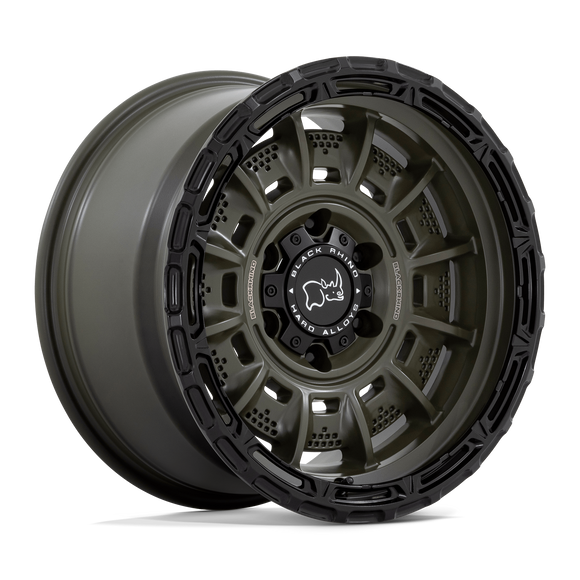 17x9 Black Rhino Legion Olive Drab Green Black Lip 6x139.7 ET0.00 Wheel