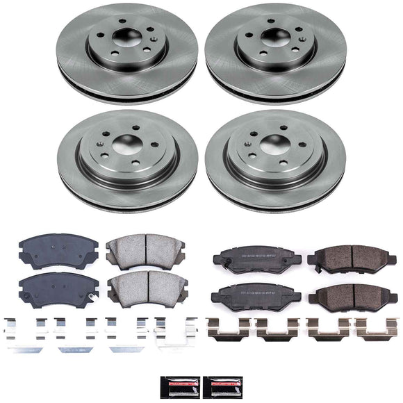 PowerStop OE Stock Replacement Low-Dust Ceramic Brake Pad and Rotor Kit