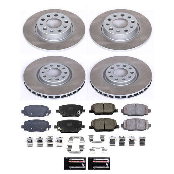 PowerStop Semi-Coated Rotor and Low-Dust Ceramic Brake Pad Kit