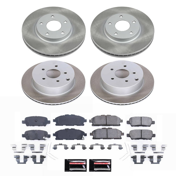 PowerStop Semi-Coated Rotor and Low-Dust Ceramic Brake Pad Kit