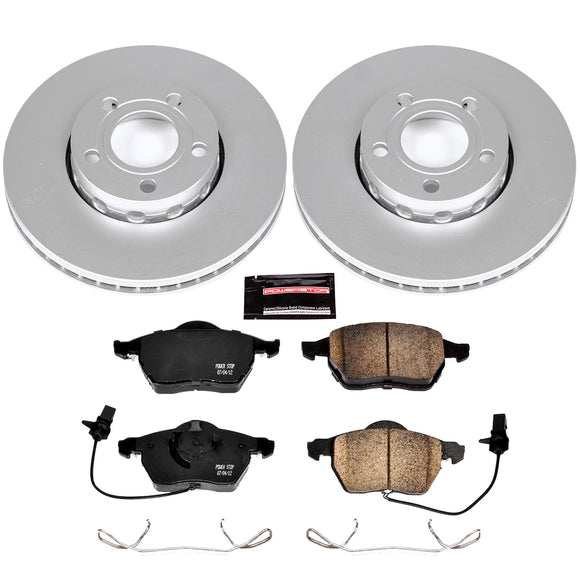 PowerStop Genuine Geomet Coated Rotor and Carbon-Fiber Ceramic Brake Pad Kit