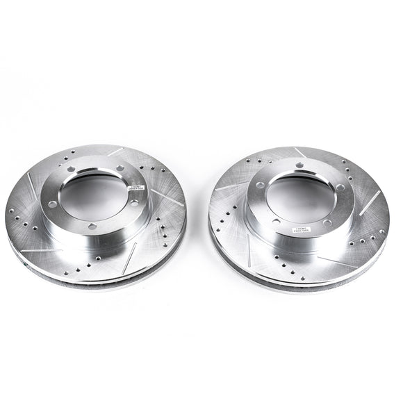 PowerStop Evolution Drilled Slotted Rotors Pair Front For Lexus LX470