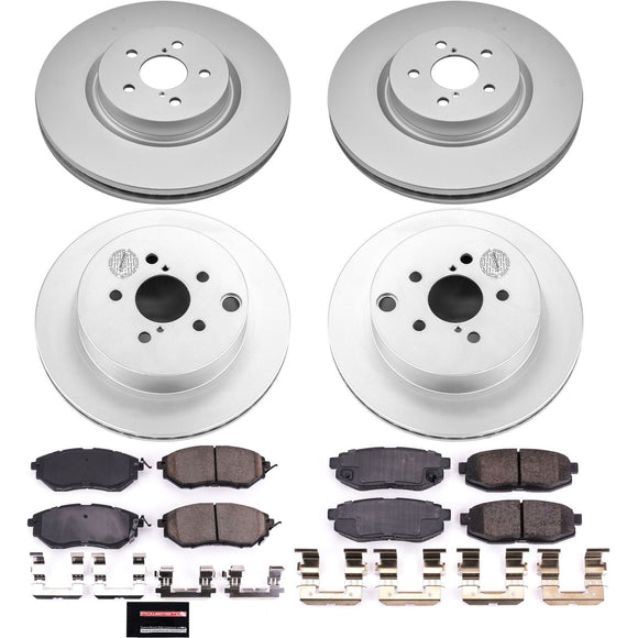 PowerStop Genuine Geomet Coated Rotor and Low-Dust Ceramic Brake Pad Kit