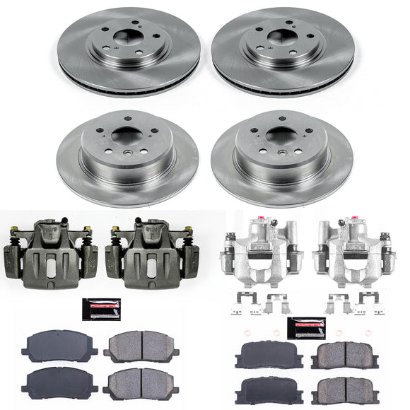 PowerStop OE Stock Replacement Low-Dust Ceramic Brake Pad, Rotor and Caliper Kit