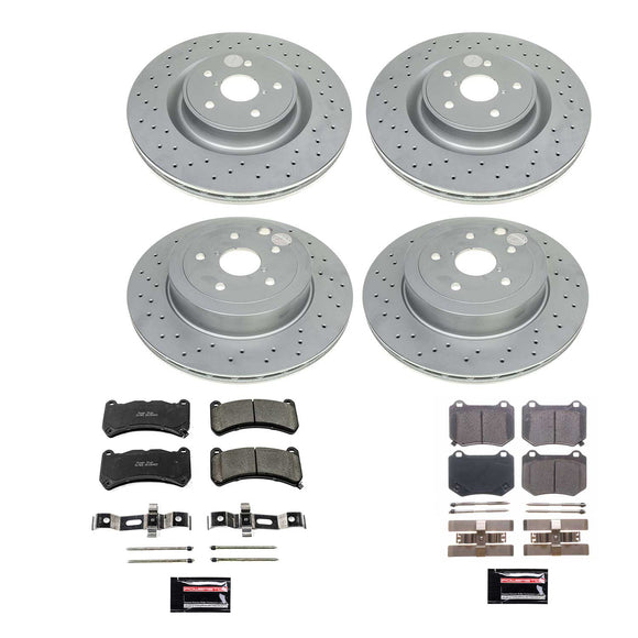 PowerStop Genuine Geomet Coated Rotor and Low-Dust Ceramic Brake Pad Kit
