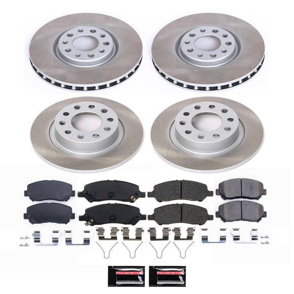 PowerStop Semi-Coated Rotor and Low-Dust Ceramic Brake Pad Kit