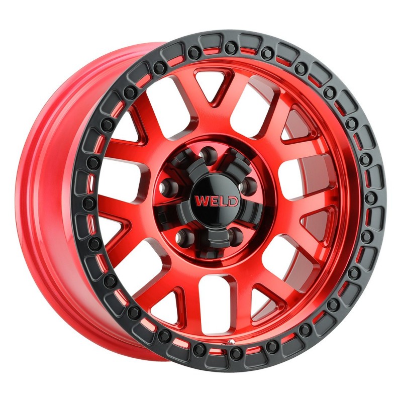 20x10 WELD Off-Road Cinch Candy Red / Black Ring 8x180 ET-18 Wheel Rim