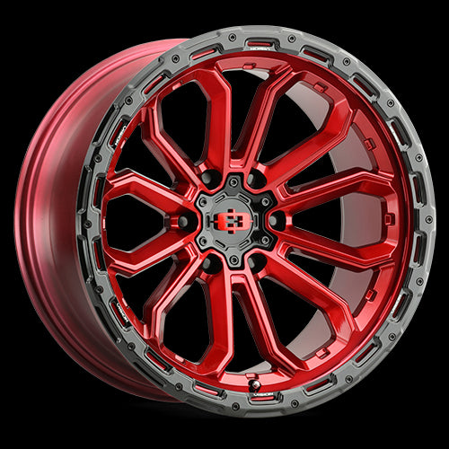 18x9 Vision 405 Korupt Gloss Red w/Gloss Black Lip 6x120 ET12 Wheel Rim - 0