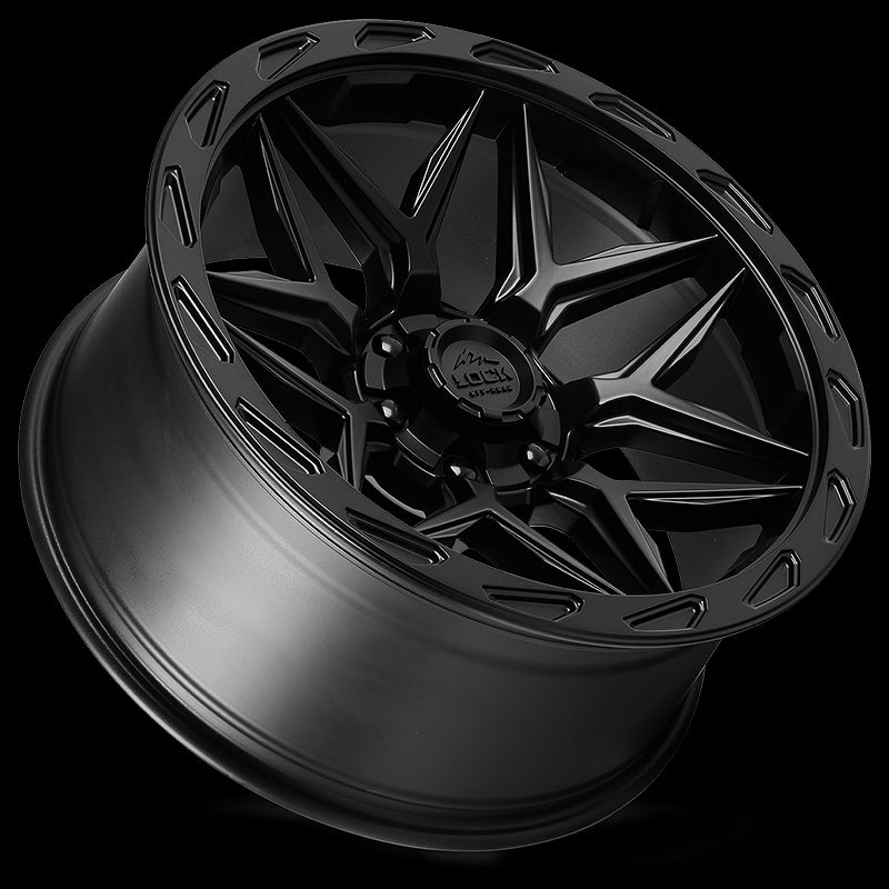 20x10 Lock Off-Road Matrix Matte Black 8x165.1 8x170 8x6.5 ET-18 Wheel Rim