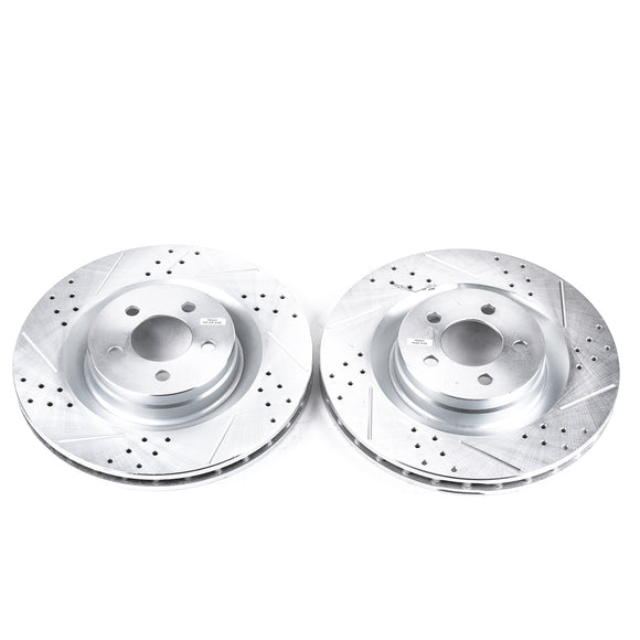 PowerStop Evolution Drilled Slotted Rotors Pair Front For Chrysler 300