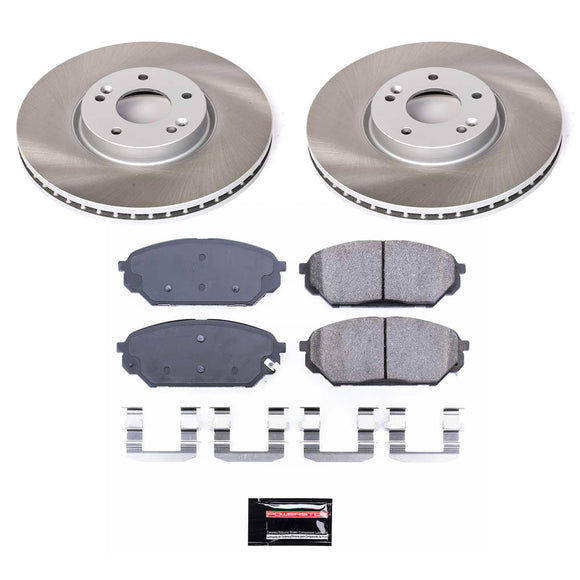 PowerStop Semi-Coated Rotor and Low-Dust Ceramic Brake Pad Kit