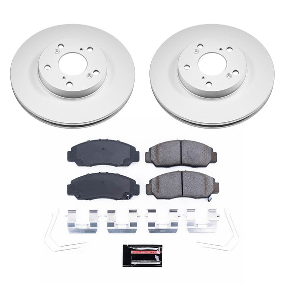 PowerStop Genuine Geomet Coated Rotor and Low-Dust Ceramic Brake Pad Kit