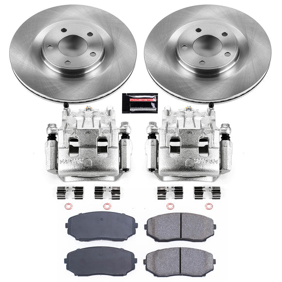 PowerStop OE Stock Replacement Low-Dust Ceramic Brake Pad, Rotor and Caliper Kit