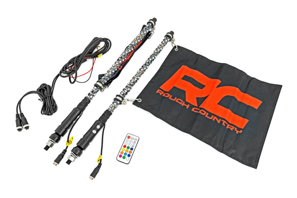 Rough Country 2' Multi-Function UTV LED Whip Light Kit with Remote
