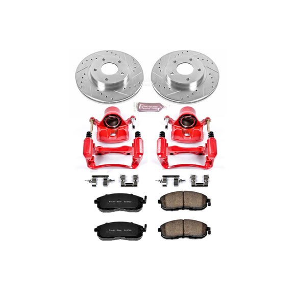 PowerStop Z23 Daily Driver Carbon-Fiber Ceramic Pads Drilled & Slotted Rotor & C