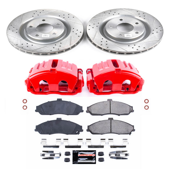 PowerStop Z23 Daily Driver Carbon-Fiber Ceramic Pads Drilled & Slotted Rotor & C