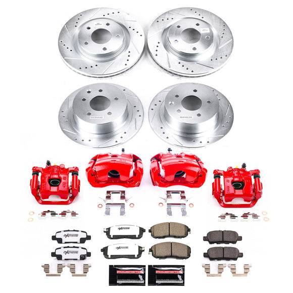 PowerStop Z26 Street Performance Ceramic Brake Pad, Drilled Slotted Rotor, and C