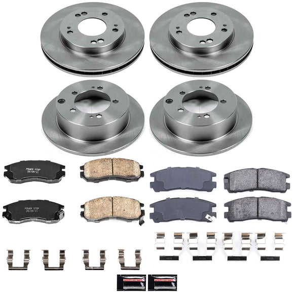 PowerStop OE Stock Replacement Low-Dust Ceramic Brake Pad and Rotor Kit