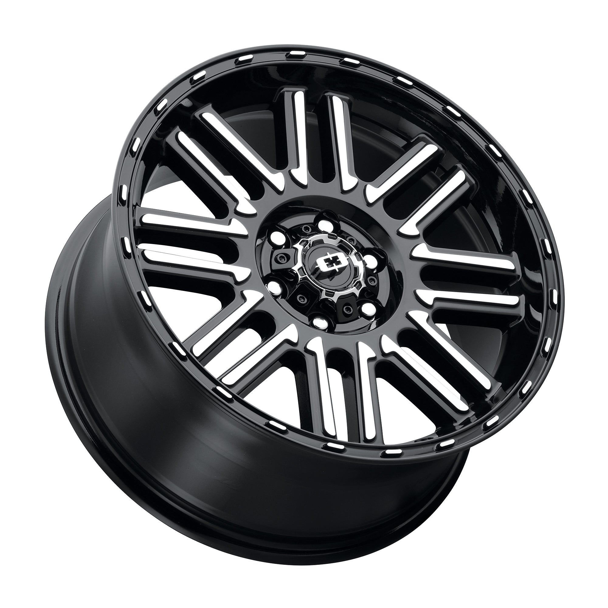 18x8.5 Vision 348 Nexus Gloss Black Machined Face 5x127 5x5 ET0 Wheel Rim