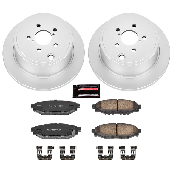 PowerStop Genuine Geomet Coated Rotor and Low-Dust Ceramic Brake Pad Kit