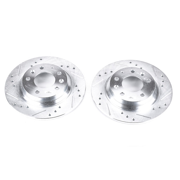 PowerStop Evolution Drilled Slotted Rotors Pair Rear For Mazda 626