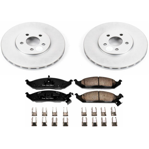 PowerStop Genuine Geomet Coated Rotor and Low-Dust Ceramic Brake Pad Kit