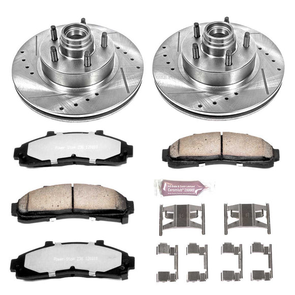 PowerStop Z36 Carbon-Fiber Ceramic Brake Pad with Drilled and Slotted Rotor Kit