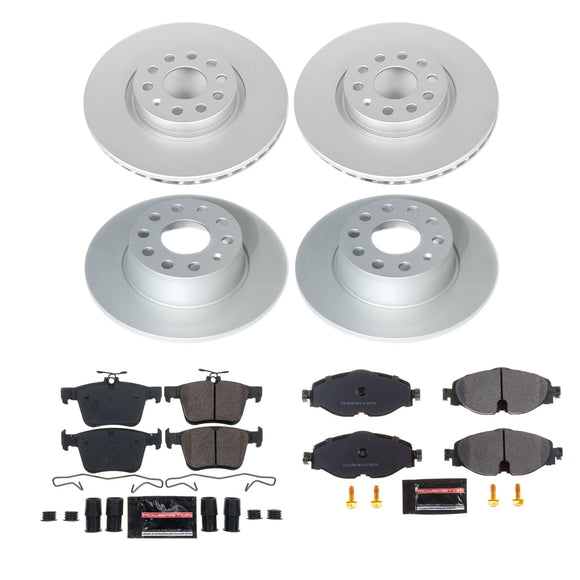 PowerStop Genuine Geomet Coated Rotor and Carbon-Fiber Ceramic Brake Pad Kit