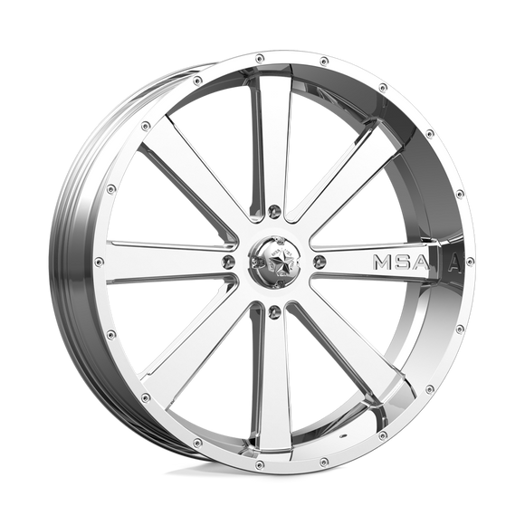 24X7 MSA Offroad Wheels Flash Chrome Wheel/Rim 4x137 ET0