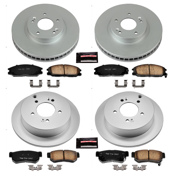 PowerStop Genuine Geomet Coated Rotor and Low-Dust Ceramic Brake Pad Kit
