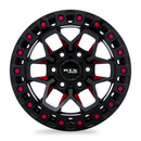 20x9 RTX Zion Black Milled Red 5x127 ET-15 wheel/rim-5