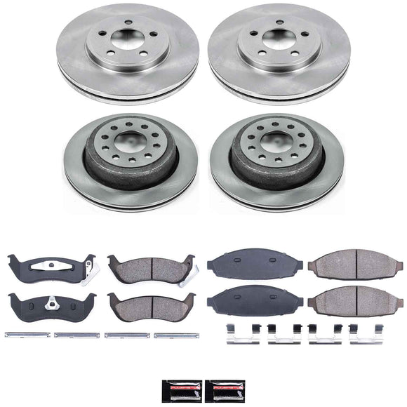 PowerStop OE Stock Replacement Low-Dust Ceramic Brake Pad and Rotor Kit