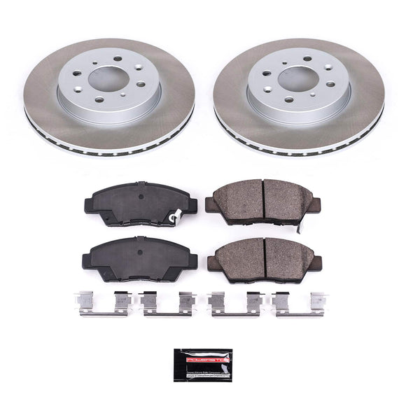 PowerStop Semi-Coated Rotor and Low-Dust Ceramic Brake Pad Kit