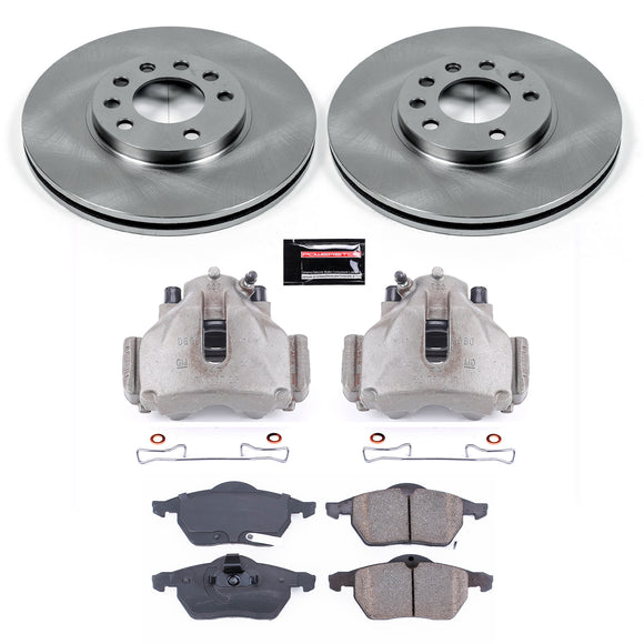 PowerStop OE Stock Replacement Low-Dust Ceramic Brake Pad, Rotor and Caliper Kit