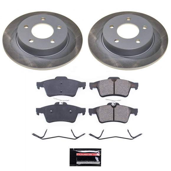PowerStop Semi-Coated Rotor and Low-Dust Ceramic Brake Pad Kit