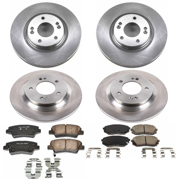 PowerStop OE Stock Replacement Low-Dust Ceramic Brake Pad and Rotor Kit