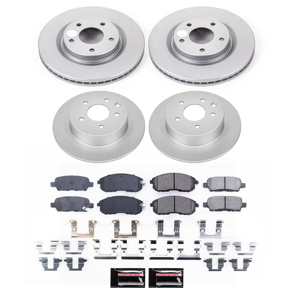 PowerStop Genuine Geomet Coated Rotor and Low-Dust Ceramic Brake Pad Kit