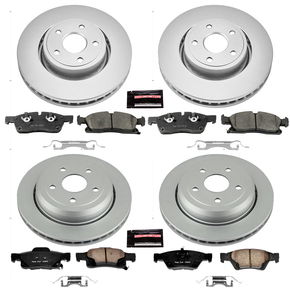 PowerStop Genuine Geomet Coated Rotor and Low-Dust Ceramic Brake Pad Kit