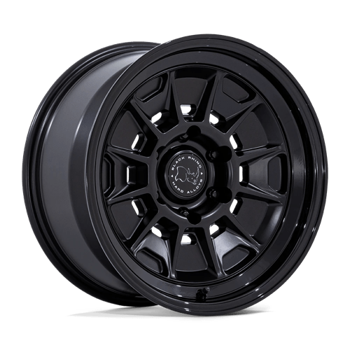 17x8.5 Black Rhino BR021 Mondo Matte Black W/ Gloss Black Lip 6x139.7 ET20 Wheel